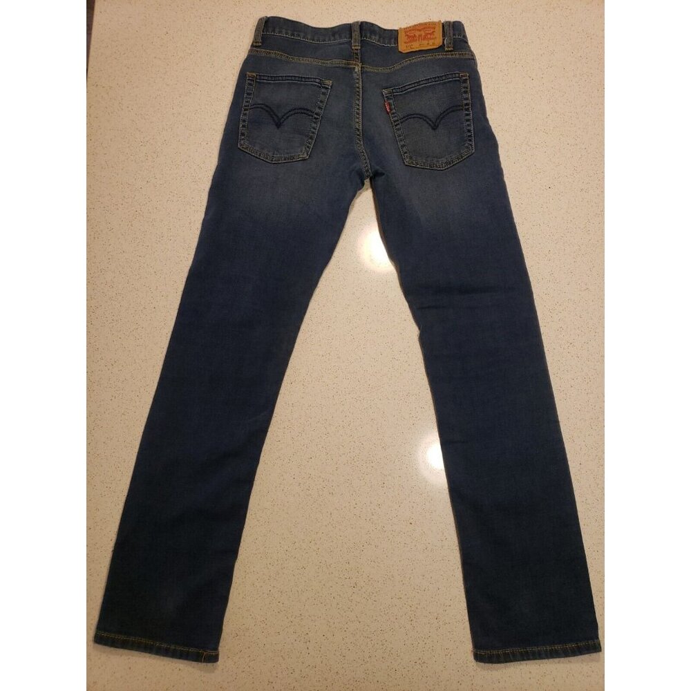 Levis 511 Jeans Boys 16 28x28 Blue Denim Straight Leg Regular Fit Zip Fly Pants - Picture 2 of 13
